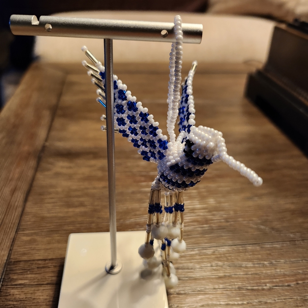 Hummingbird Ornament Made Of Chaquira Beads Colibri Hecho En Chaquira.